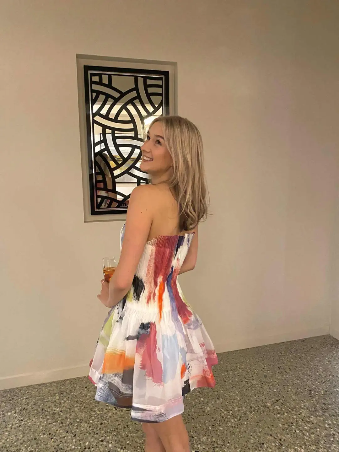 Aje Celestial Pleated Mini Dress Multi Size 8 for rent on The Volte - main image