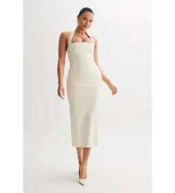 Meshki Amelita Midi Dress In Ivory Size 6/XS for rent on The Volte - image 1