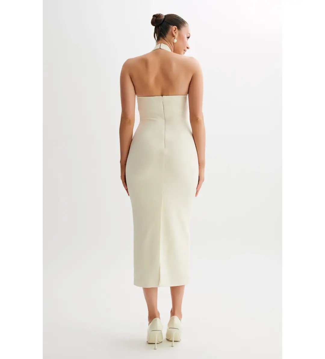 Meshki Amelita Midi Dress In Ivory Size 6/XS for rent on The Volte - main image