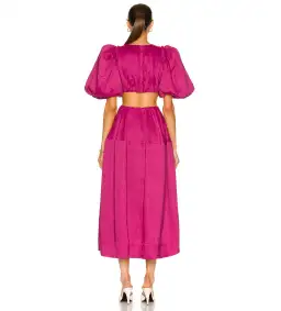 Aje Vanades Ring Cut Out Midi Dress in Magenta Pink Size 6 for rent on The Volte - image 4