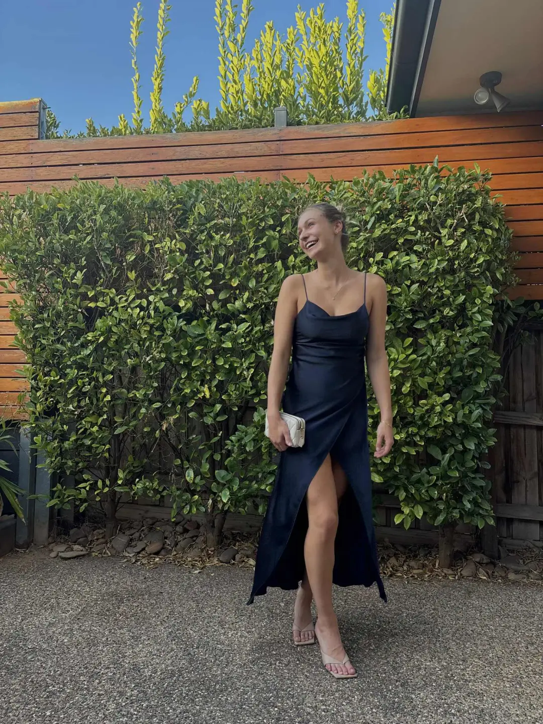 Camilla & Marc Bowery Slip Midi Dress in Navy Size 8 for rent on The Volte - main image