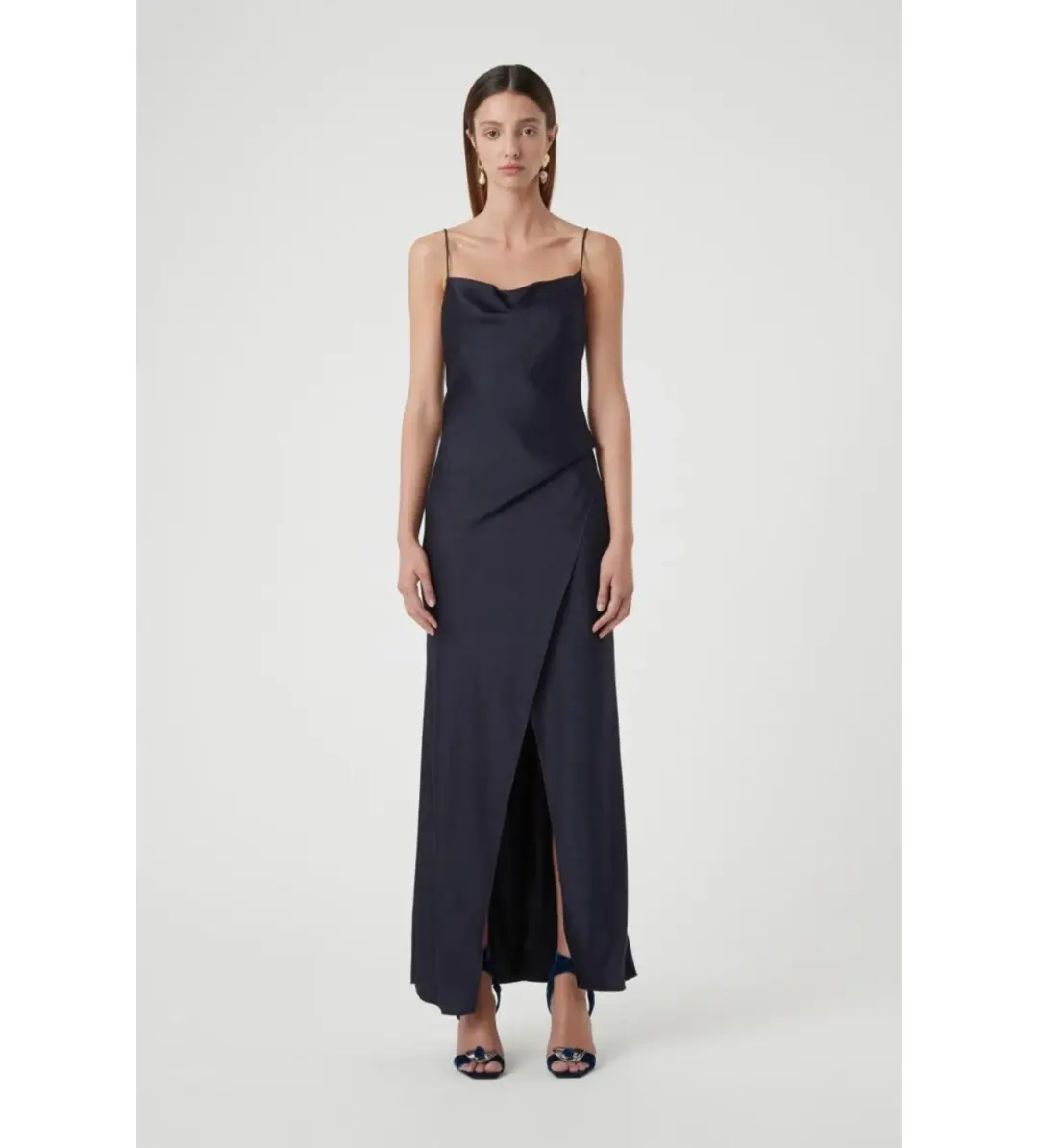 Camilla & Marc Bowery Slip Midi Dress in Navy Size 8 for rent on The Volte - main image