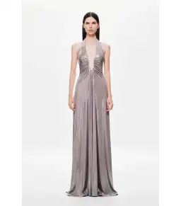 Misha Collection The Jennifer Foil Jersey Maxi Dress in Cinder Size AU 8
