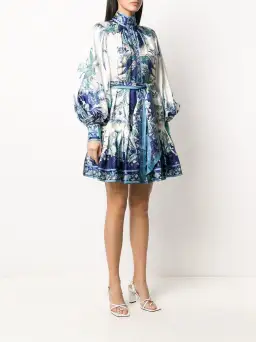 Zimmermann Glassy Placement Silk Mini Dress in Navy Phoenix Size 1 / AU 10 for rent on The Volte - image 2