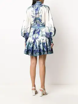 Zimmermann Glassy Placement Silk Mini Dress in Navy Phoenix Size 1 / AU 10 for rent on The Volte - image 3