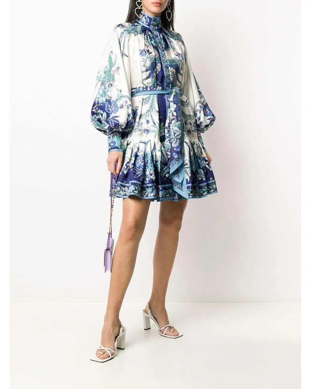 Zimmermann Glassy Placement Silk Mini Dress in Navy Phoenix Size 1 / AU 10 for rent on The Volte - main image