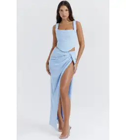 House of CB Vesper Soft Blue Maxi Skirt and Top Size 6 for rent on The Volte - image 1