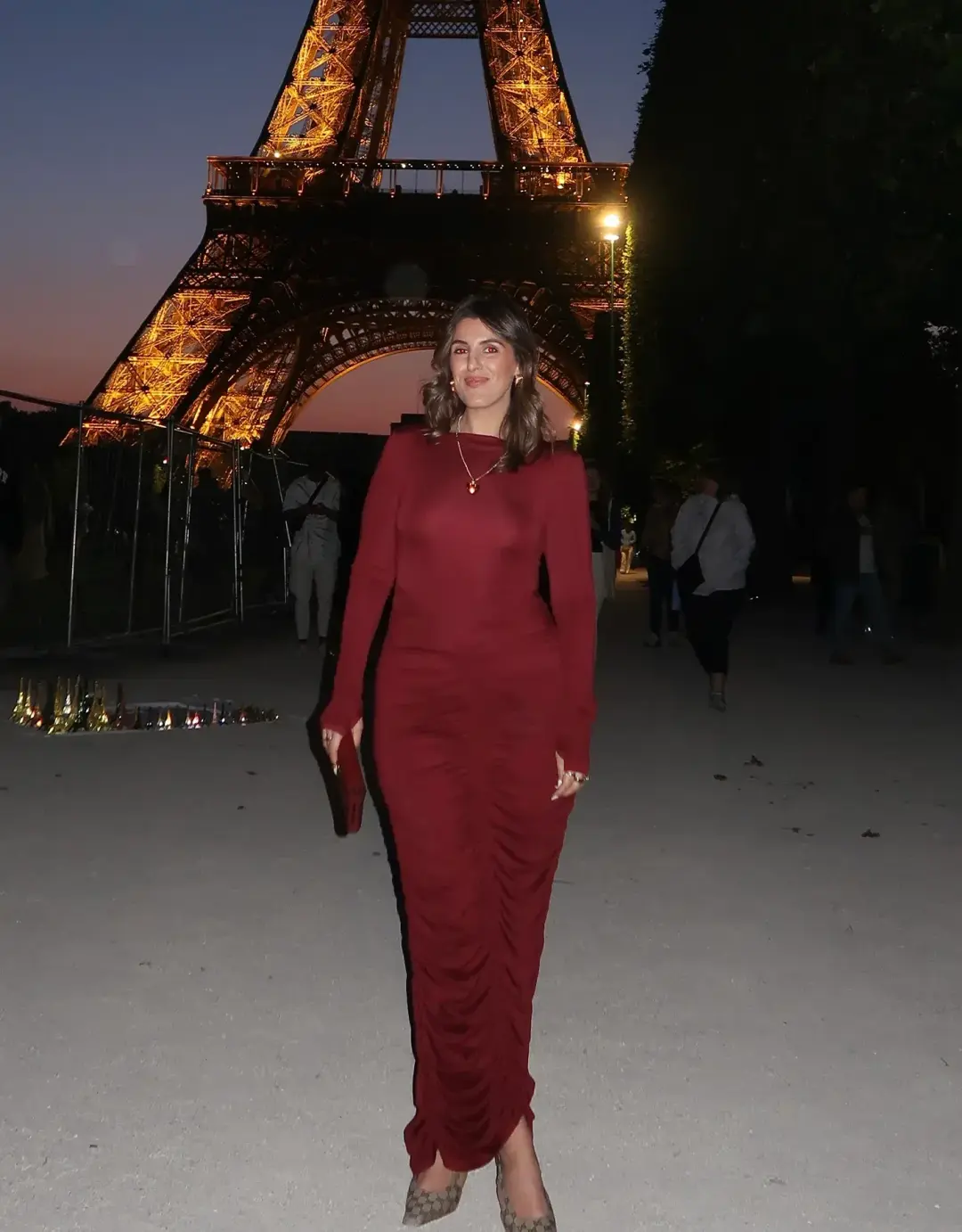 Sneaky Link Caterina Midi Dress Burgundy Size AU 8 for rent on The Volte - main image