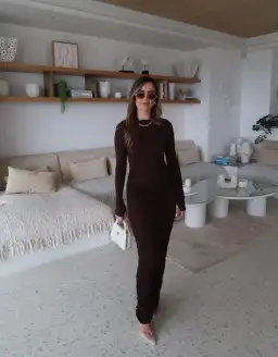 Sneaky Link Caterina Midi Dress Chocolate Size Small / Au 6 for rent on The Volte - image 1