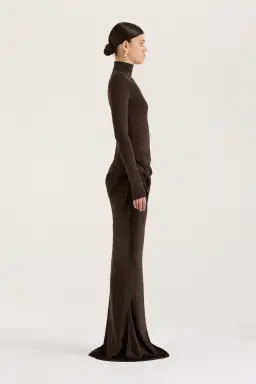 HENNE Soraia Long Sleeve Dress Chocolate Brown Size S / AU 8 for rent on The Volte - image 4