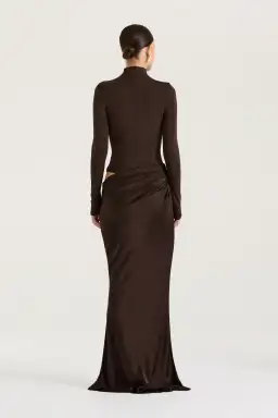 HENNE Soraia Long Sleeve Dress Chocolate Brown Size S / AU 8 for rent on The Volte - image 3