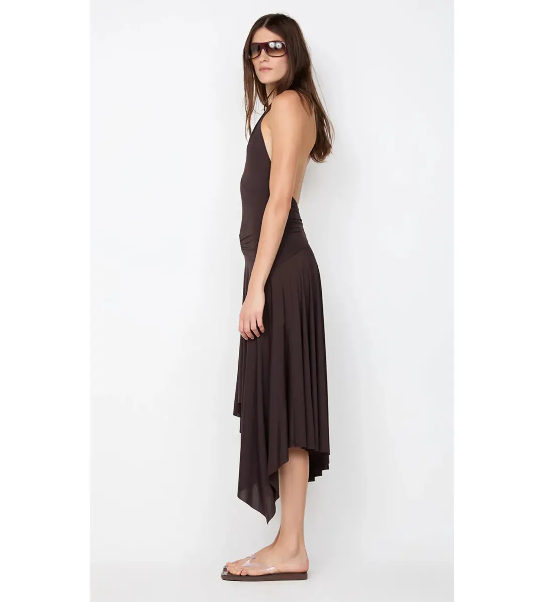 Bec & Bridge Nessie Halter Dress Dark Chocolate Size 10 for rent on The Volte - main image