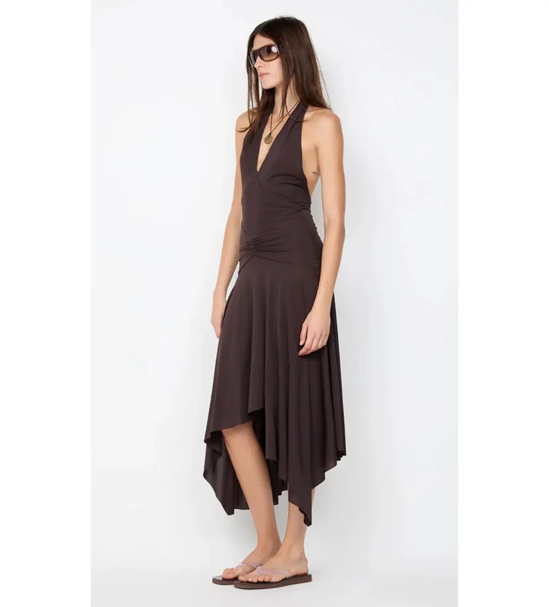 Bec & Bridge Nessie Halter Dress Dark Chocolate Size 10 for rent on The Volte - main image