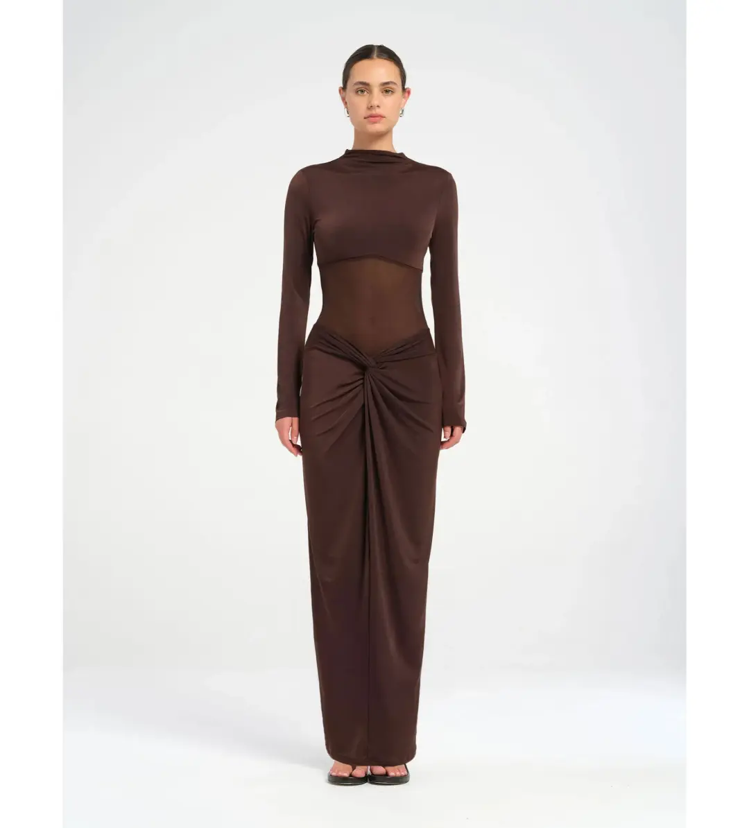 Benni Dora Maxi Dress Chocolate Size 10 for rent on The Volte - main image