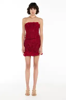 Manning Cartell Tea Ceremony Bustier Size AU 6 and Mini Skirt Size AU 4 Set in Ruby Red for rent on The Volte - image 1
