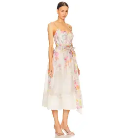 Zimmermann Natura Midi Corset Dress in Kaleidoscope Garden Floral Size 3 / AU 12 for rent on The Volte - image 2