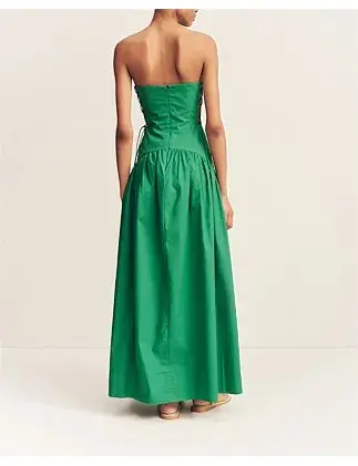 Maiori Lace Up Strapless Maxi Dress