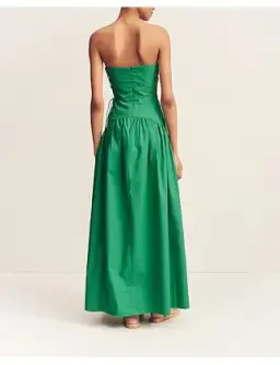 Maiori Lace Up Strapless Maxi Dress