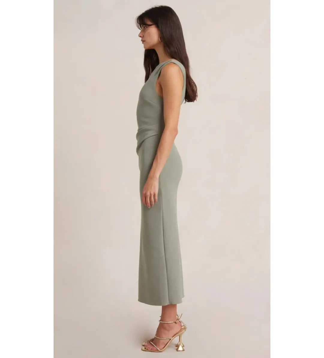 Bec + Bridge Be Mine Tuck Midi Dress Sage Size 14 for rent on The Volte - main image