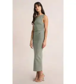 Bec + Bridge Be Mine Tuck Midi Dress Sage Size 14 for rent on The Volte - image 4