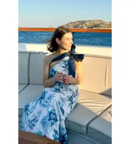 Aston Studio Mila Maxi Dress Cerulean Peony Size AU 10 for rent on The Volte - image 4