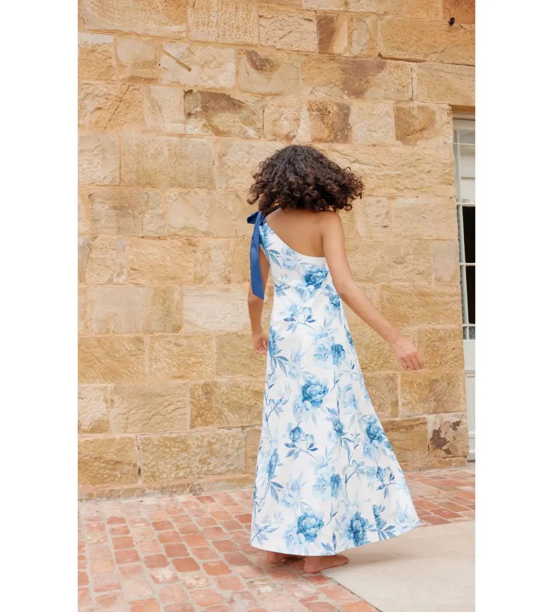 Aston Studio Mila Maxi Dress Cerulean Peony Size AU 10 for rent on The Volte - main image