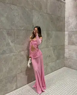 Natalie Rolt Emily Maxi Gown Candy Pink Size 0 / AU 6