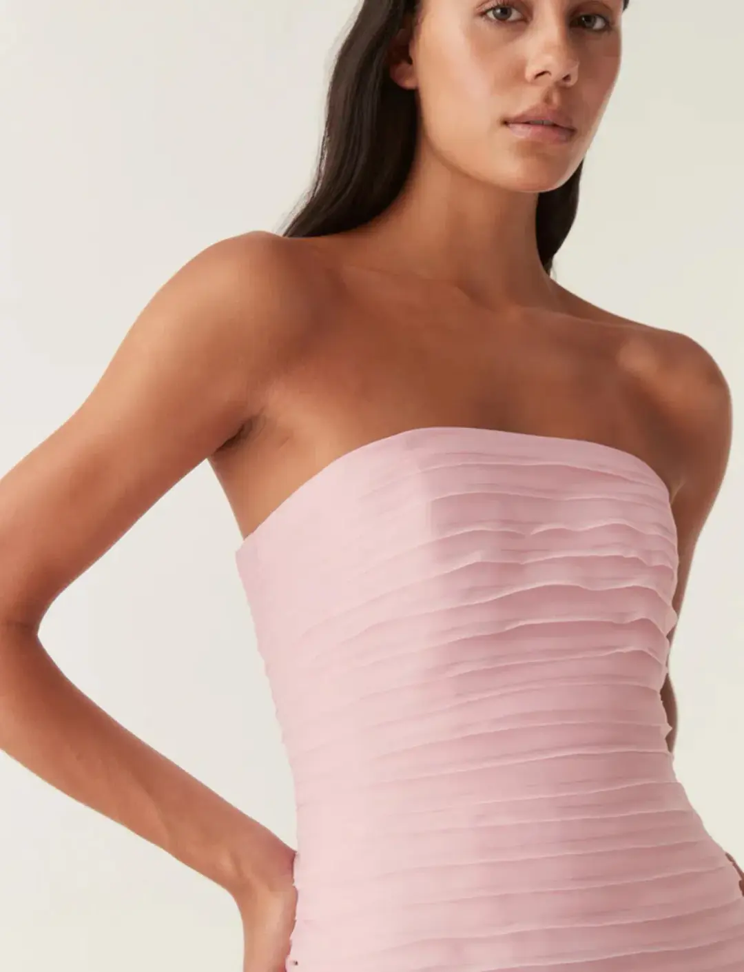 Aje Soundscape Maxi Dress in Chalk Pink Size AU 10 for rent on The Volte - main image