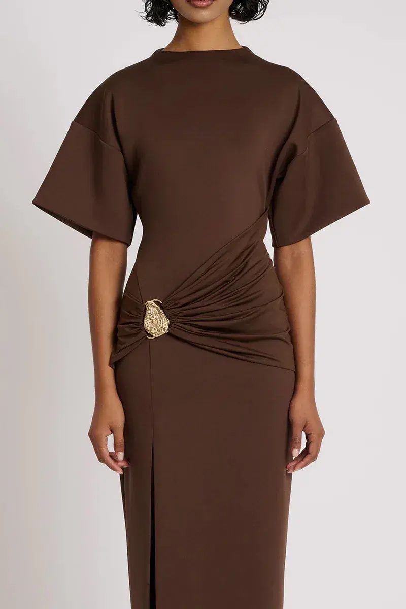 Eliya The Label Aldo Dress Brown Size AU 10 for rent on The Volte - main image