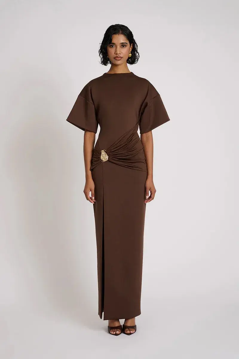 Eliya The Label Aldo Dress Brown Size AU 10 for rent on The Volte - main image