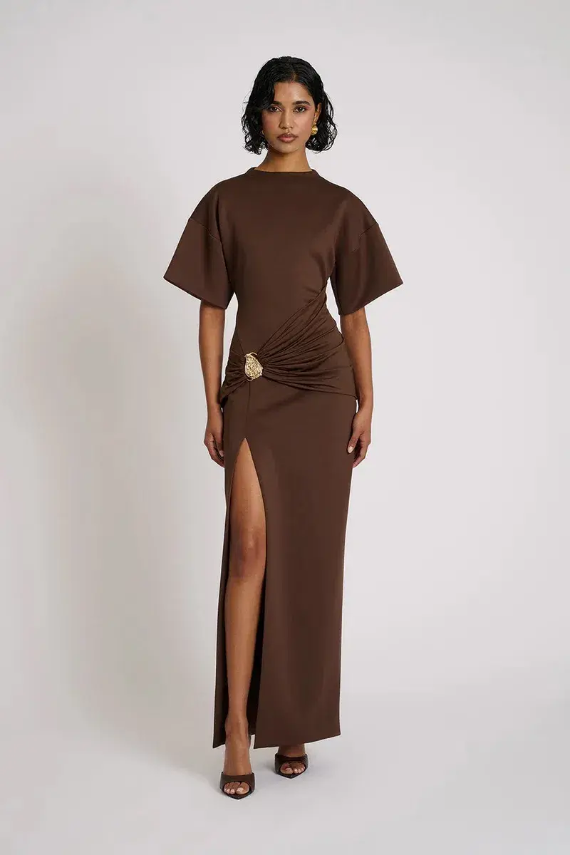 Eliya The Label Aldo Dress Brown Size AU 10 for rent on The Volte - main image