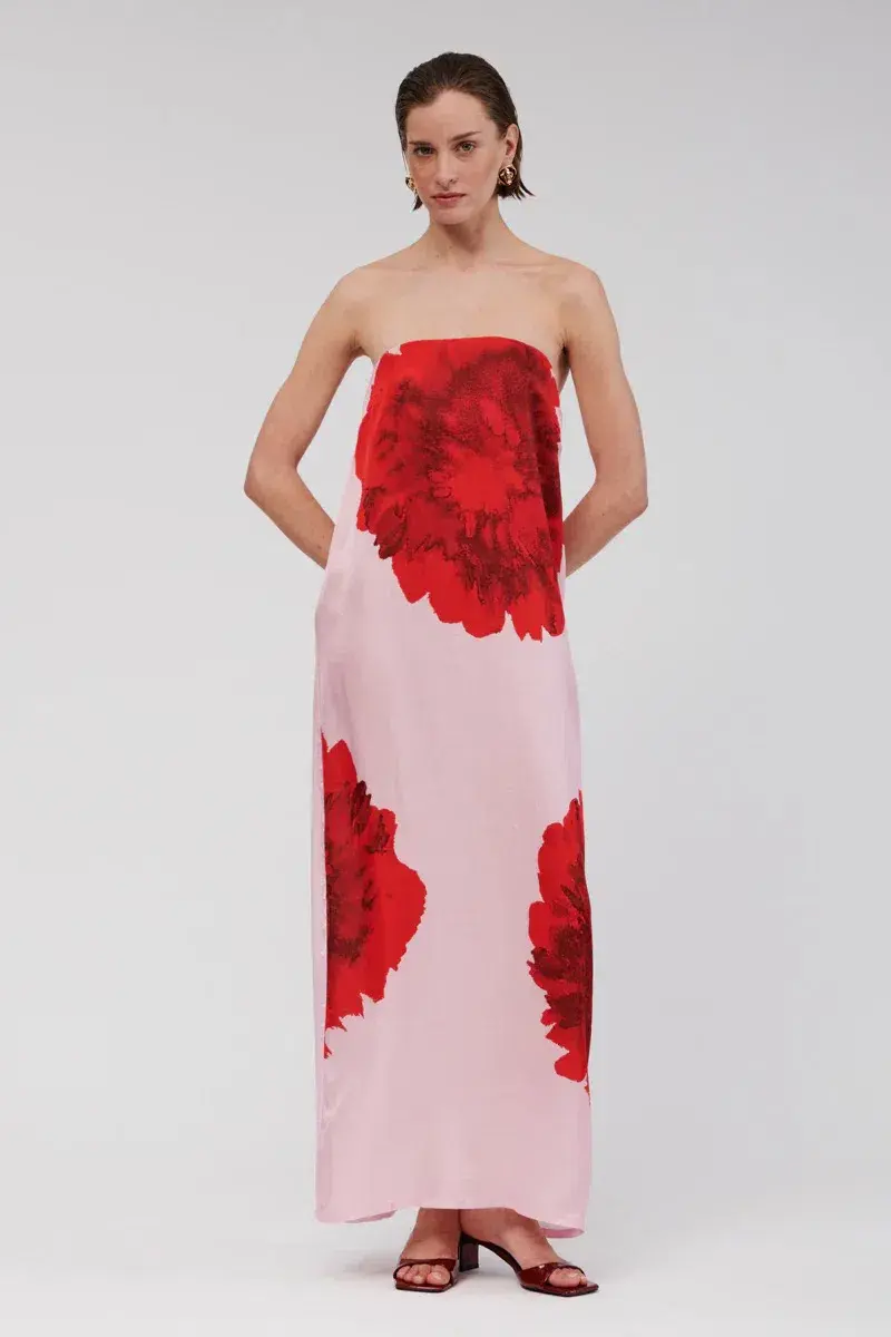 Suboo Emilia Bustier Maxi in Pink Floral Size 8 for rent on The Volte - main image