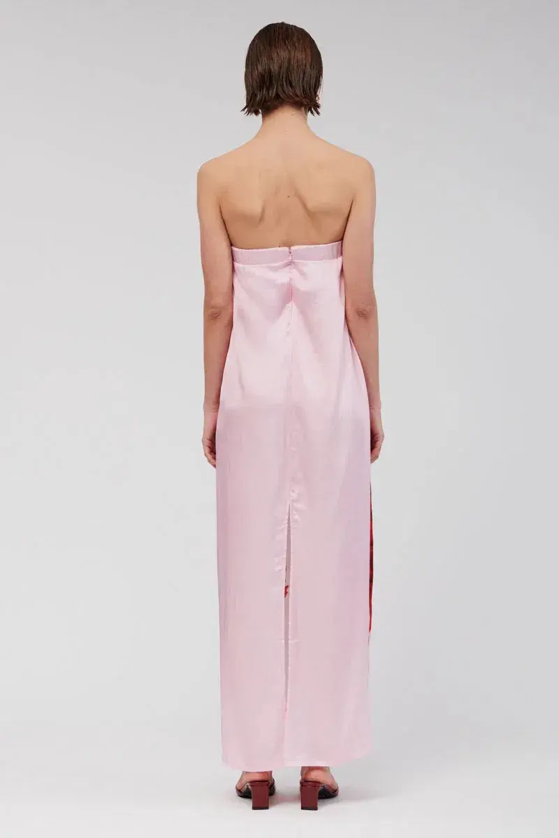 Suboo Emilia Bustier Maxi in Pink Floral Size 8 for rent on The Volte - main image