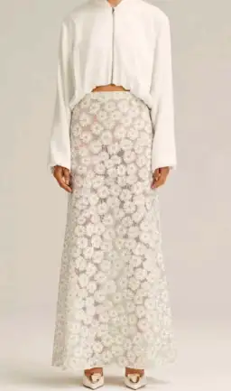 Scanlan Theodore Lace Maxi Skirt in White Size AU 8 for rent on The Volte - image 1