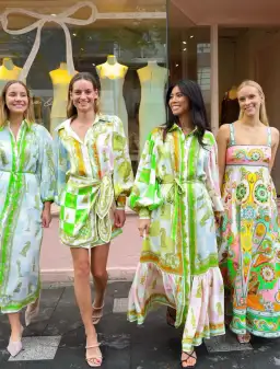 Alemais Checkmate Silk Midi Shirtdress in Multi Size AU 8 for rent on The Volte - image 5