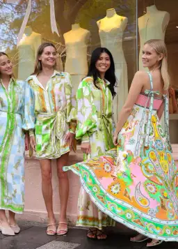 Alemais Checkmate Silk Midi Shirtdress in Multi Size AU 8 for rent on The Volte - image 3