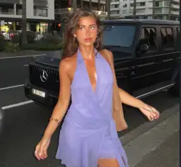 Bec & Bridge Maeva Mini Dress Grape Size AU 6