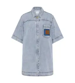 Aje Aura Denim Mini Tunic Dress Sea Spray Wash Size 6 for rent on The Volte - image 6