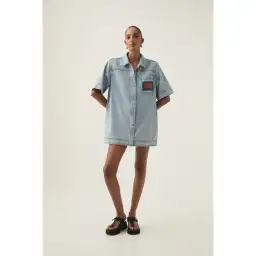 Aje Aura Denim Mini Tunic Dress Size 10