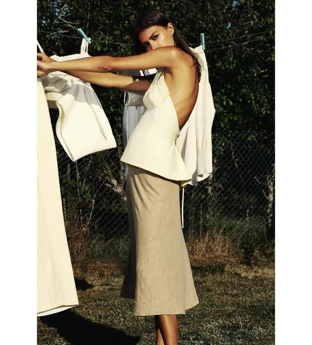 Tae Park Sculpted Halter Top Ivory Size S AU 8 for rent on The Volte - main image