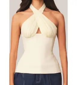 Tae Park Sculpted Halter Top Ivory Size S AU 8 for rent on The Volte - image 1