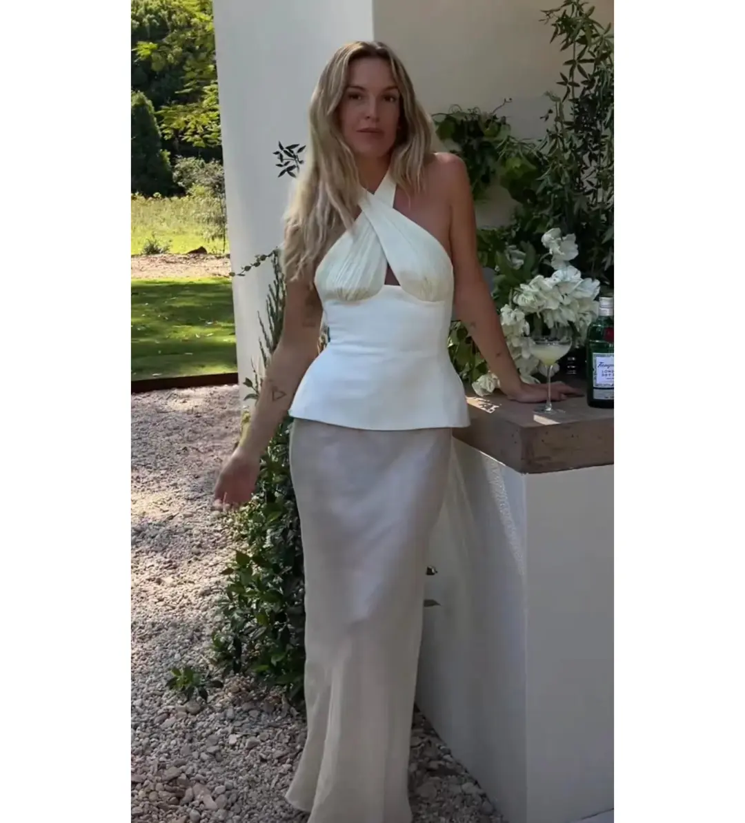 Tae Park Sculpted Halter Top Ivory Size S AU 8 for rent on The Volte - main image