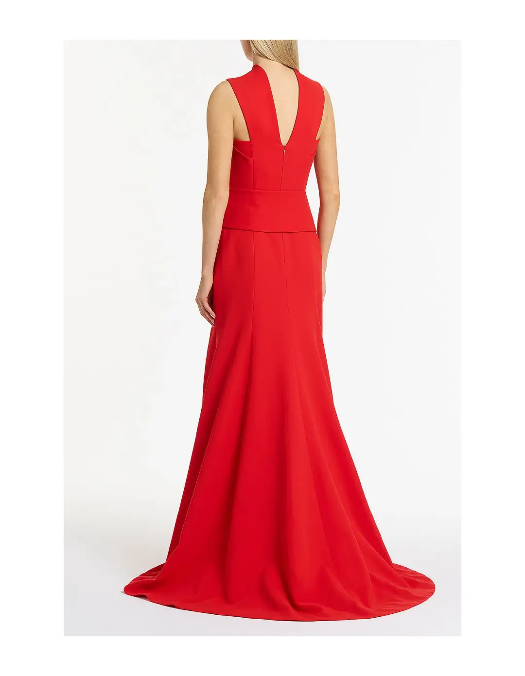 Carla Zampatti Crepe Fascia Cross Over Gown Red Size AU 6 for rent on The Volte - main image
