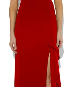 Montique Bella Stretch Crepe Maxi Gown Red Size AU 8 for rent on The Volte - image 4