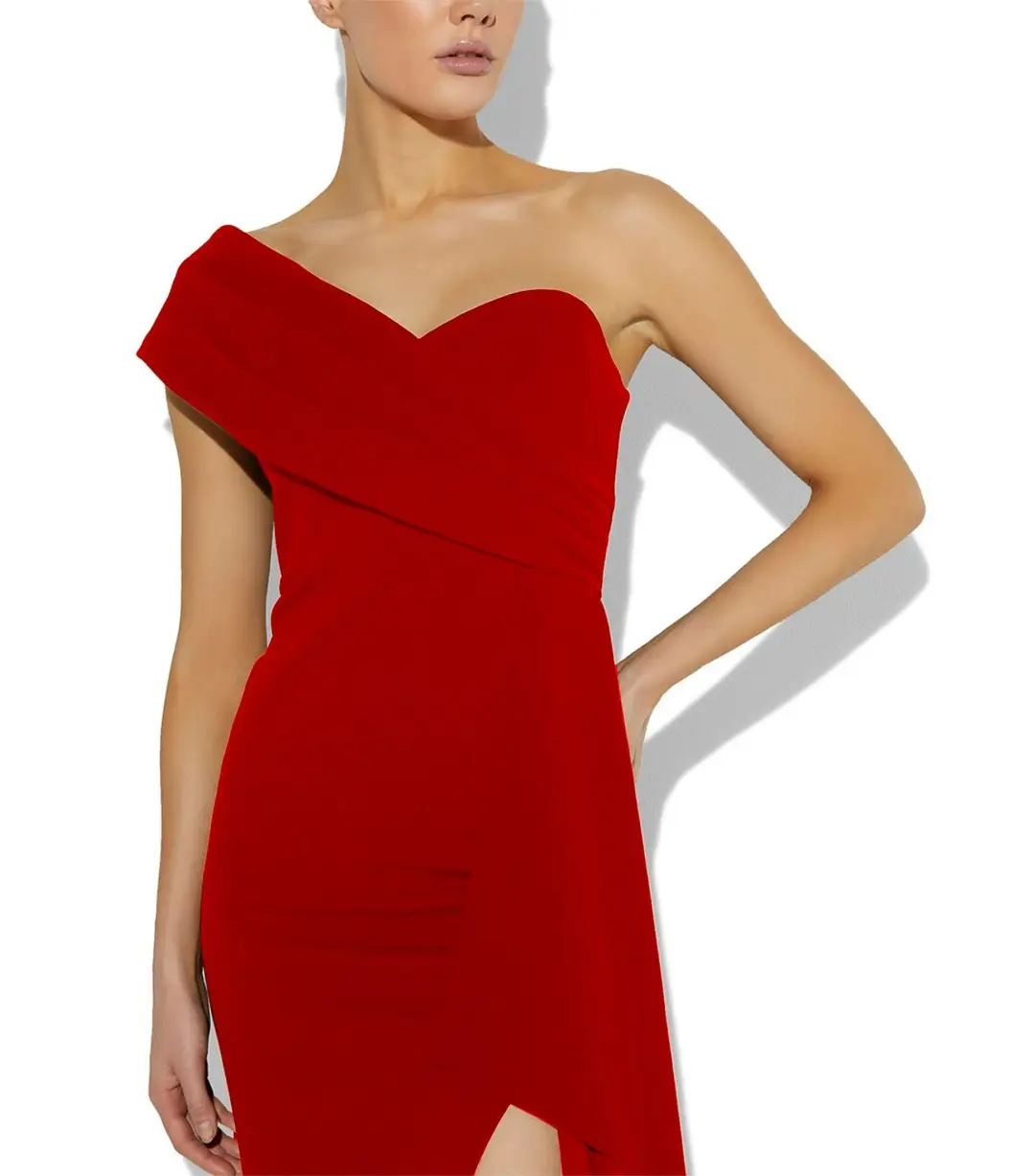 Montique Bella Stretch Crepe Maxi Gown Red Size AU 8 for rent on The Volte - main image