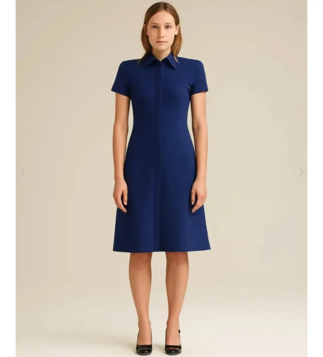 Scanlan Theodore Crepe Knit Zip Midi Dress in Royal Blue Size 8/S for rent on The Volte - main image