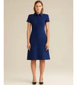 Scanlan Theodore Crepe Knit Zip Midi Dress in Royal Blue Size 8/S for rent on The Volte - image 1