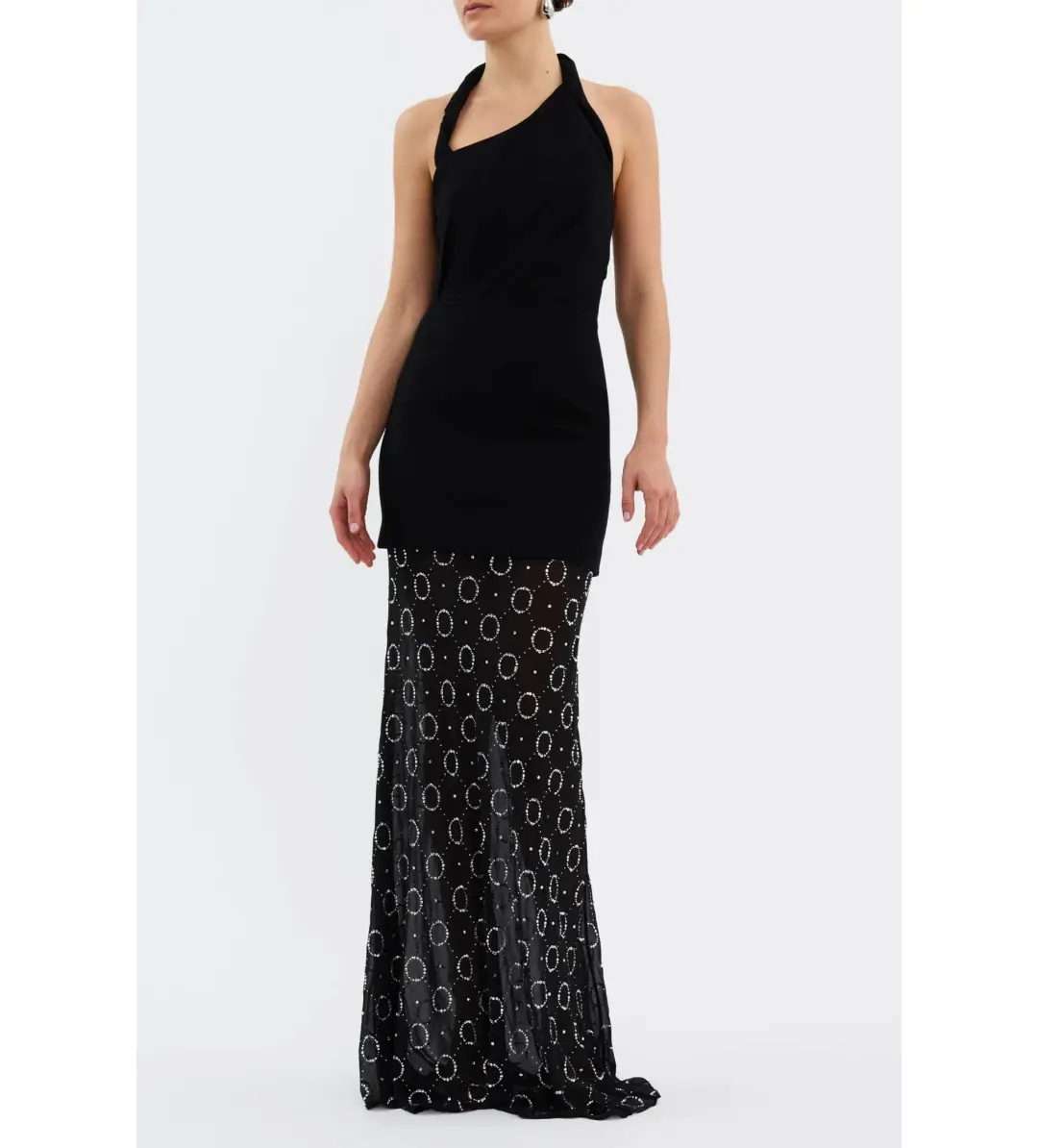 Rebecca Vallance Ellasandra Halter Gown Black Size 4 for rent on The Volte - main image