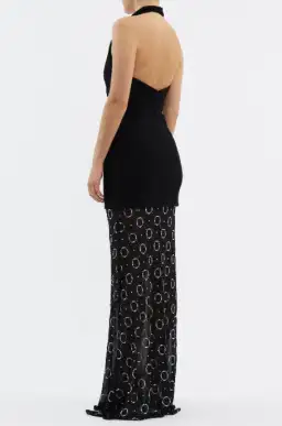 Rebecca Vallance Ellasandra Halter Gown Black Size 4 for rent on The Volte - image 3
