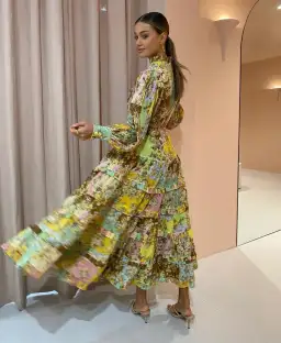 Alemais Matilde Pleat Shirt Dress Multi Size 10 for rent on The Volte - image 4